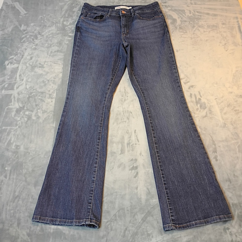 Levi Strauss Signature Womens Mid Rise Bootcut Jeans Dark Wash Size 6 Stretch